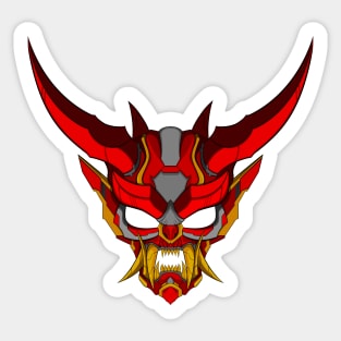 Cyber Oni Mask-Red Yellow Sticker